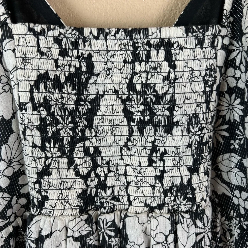 Gap Puff Sleeve Metallic Floral Midi Dress - Picture 10 of 12